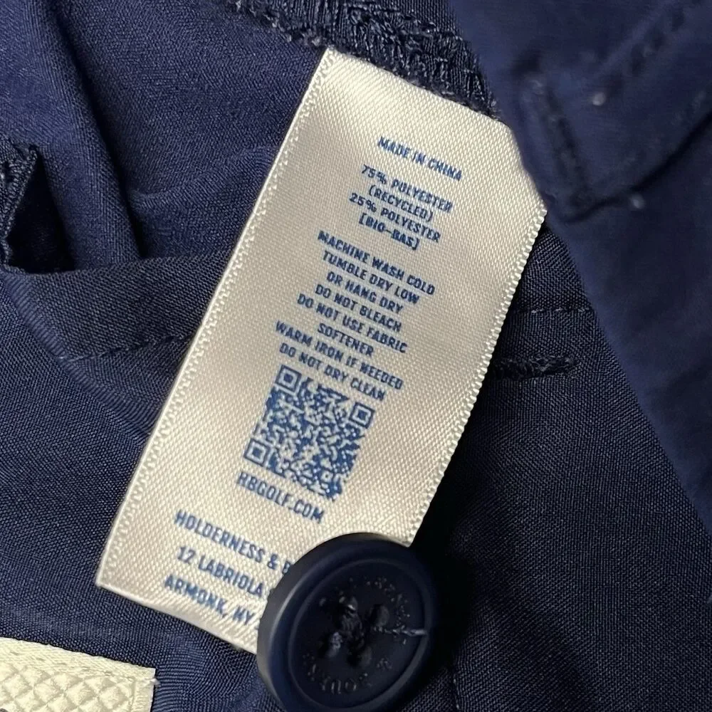 Holderness Bourne Pants Men 35x34 Navy Blue The Garvey Performance Golf Preppy